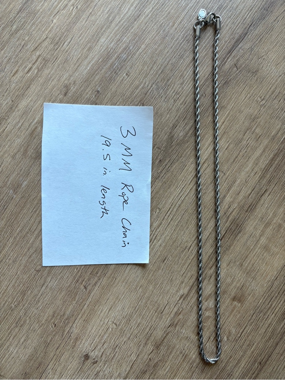 3mm rope chain 19.5 inch